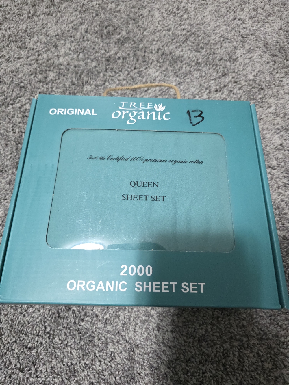 Tree Organic 2000 Organic Queen Sheet Set in Teal